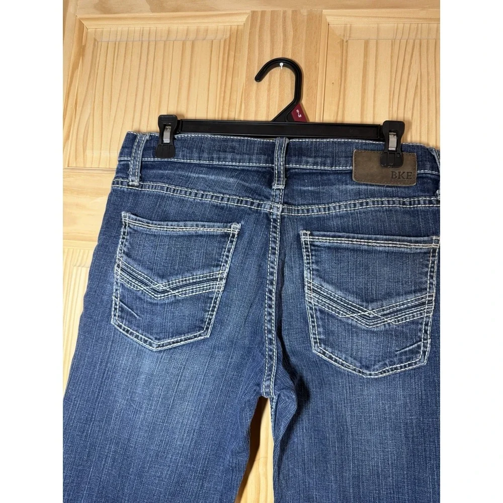 BKE Men's Jake 31x30 Bootcut Medium Blue Denim 5-Pocket Jeans Button‎ Zip Up